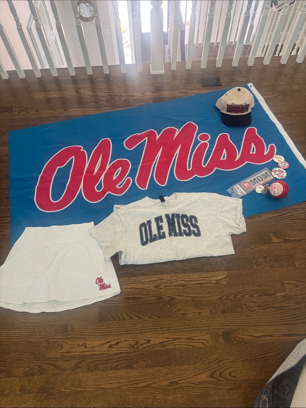 Ole Miss!!  Lululemon Skort, flag, Christmas ornament, trucker hat, pins
